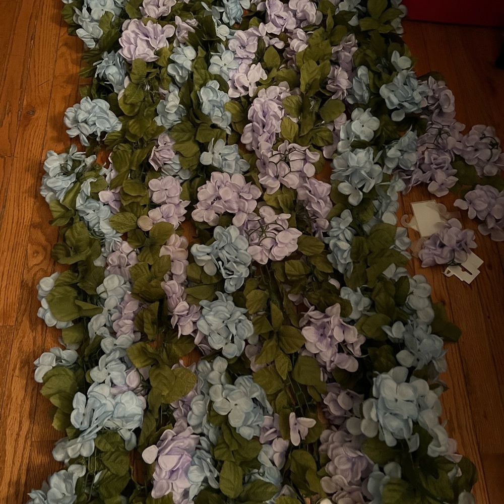 PURPLE Hydrangea floral garland 6ft each - Picture 5 of 7